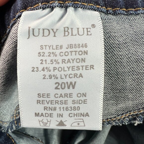 Judy Blue Jeans Women's Plus 38x26* Skinny Pull On High Rise Blue Denim Tag 20W - Picture 9 of 16